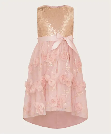 Monsoon Children Ella Rose Sequin 3D Dress - Pink