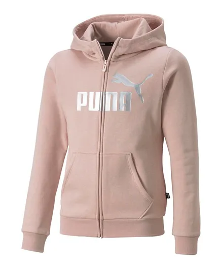 Puma ESS Logo Full-Zip Hoodie - Rose Quartz
