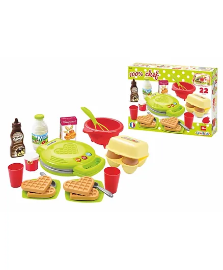 Ecoiffier Waffle Making Set Green - 22 Pieces
