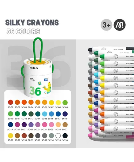 Mideer Rotary Washable Crayons - 36 Colors