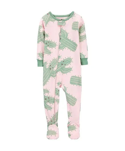 Carter's 1-Piece Cactus 100% Snug Fit Cotton Footie Sleepsuit - Pink