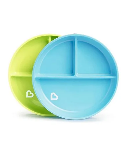 Munchkin Stay Put Suction Plates Blue & Green - 2 Pieces