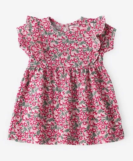 Jelliene Knit Floral Dress - Pink