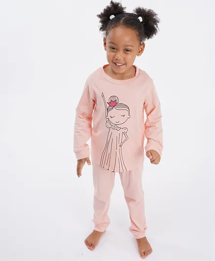 Kookie Kids Full Sleeves Night Suit - Pink