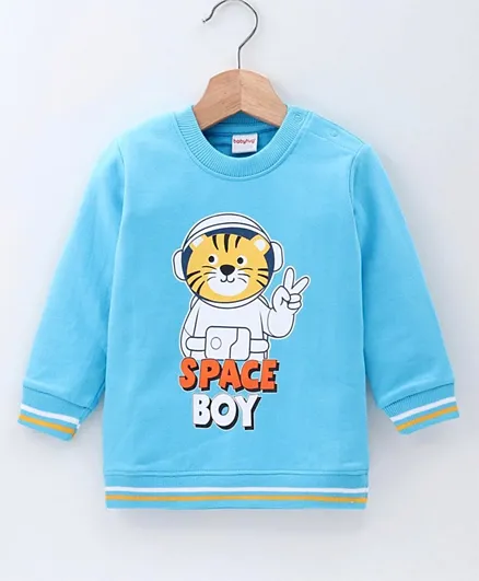 Babyhug Full Sleeves Sweatshirt Tiger Print - Blue