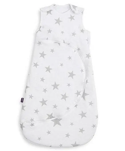 SnuzPouch Baby Sleeping Bag with Zip 1.0 Tog  Grey Stars - Large