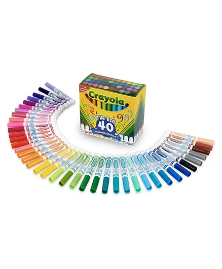 Crayola Ultra-Clean Washable Broad Line Coloring Markers Multicolor - Pack of 40