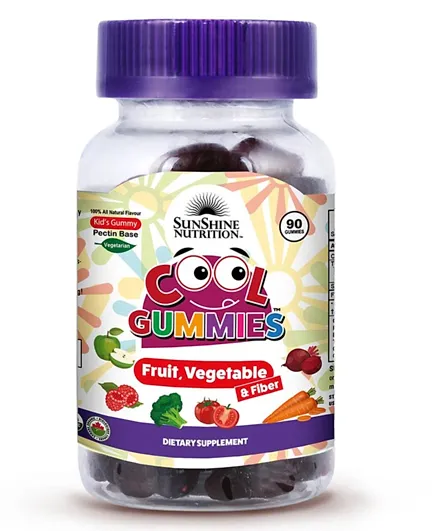 Sunshine Nutrition Cool Gummies Fruit, Vegetable & Fiber - 90 Gummies