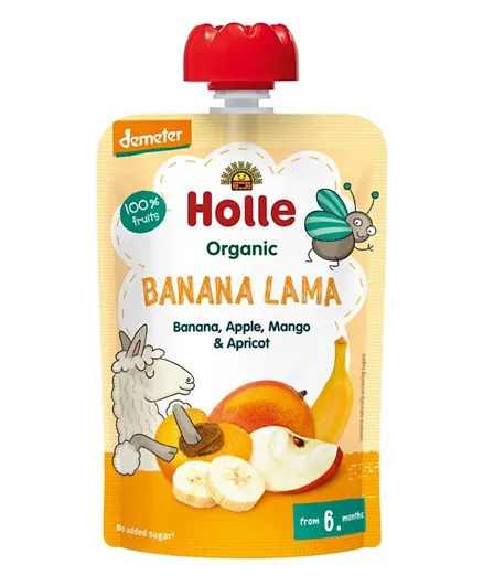 Holle Banana Lama Banana, Apple, Mango & Apricot Pouch - 100g