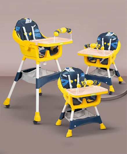 BAYBEE Aurora 3 in 1 Convertible Baby High Chair - Blue
