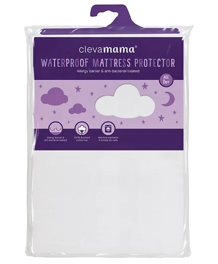 ClevaMama Waterproof Mattress Protector - White
