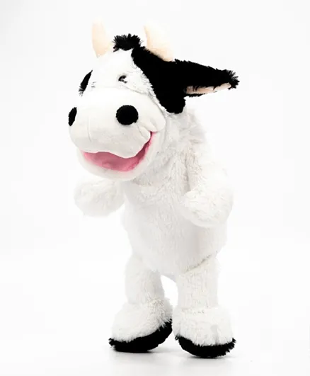 PUGS AT PLAY Cow Talking Hand Puppet for Kids 3 Years+, Soft Velvet Texture, Imaginative Play, 33x32x52cm