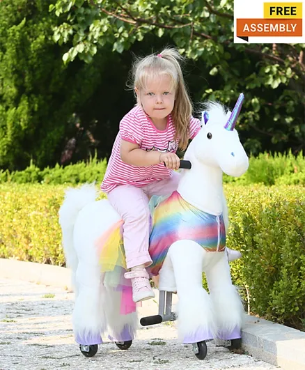 TobysToy Gidygo Ride-on Cycle Kids Operated Pony Riding Unicorn - Rainbow