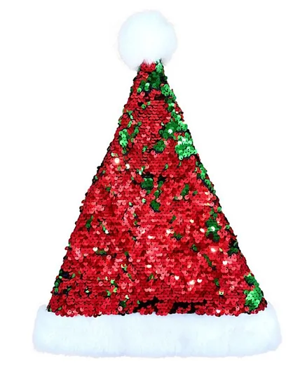 قبعة سانتا السحرية بالترتر القابل للعكس كريسماس ماجيك - متعدد الألوان