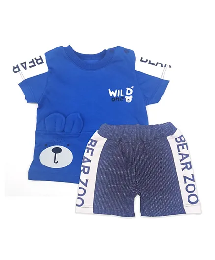 Donino Baby Bear Zoo Tee with Shorts Set - Blue