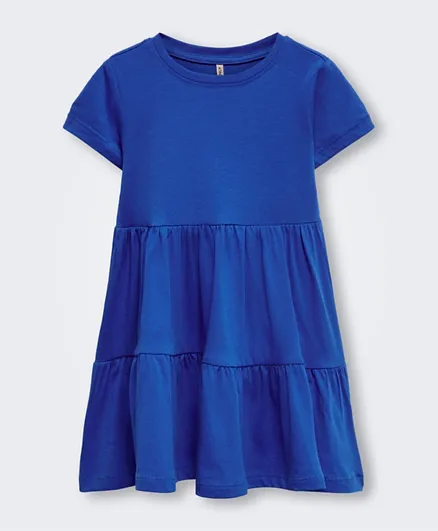 أونلي كيدز فستان بياقة دائرية - أزرق