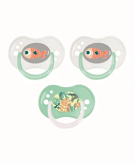 Tigex Silicone Pacifiers Day & Night - Pack of 3