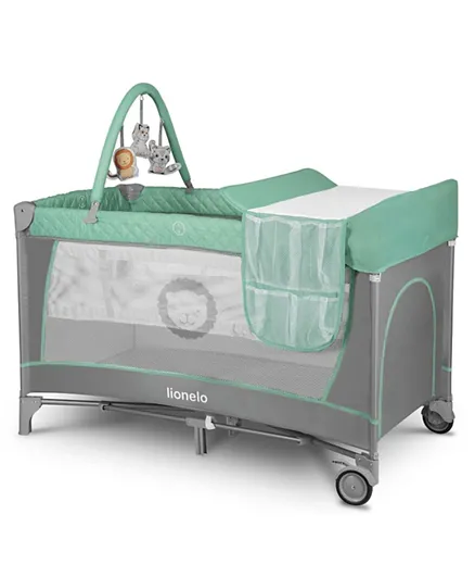 Lionelo Flower 2 in 1 Travel Bed Playpen - Turquoise Blue