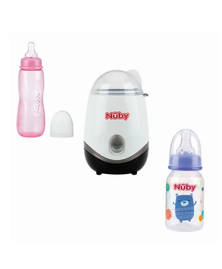Nuby 2-in-1 Bottle Warmer/Sterilizer With Baby Feeding Bottle - Girls