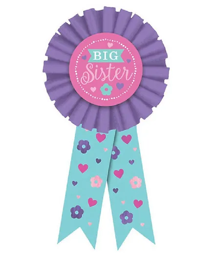 Party Centre Big Sister Award Ribbon - Purple