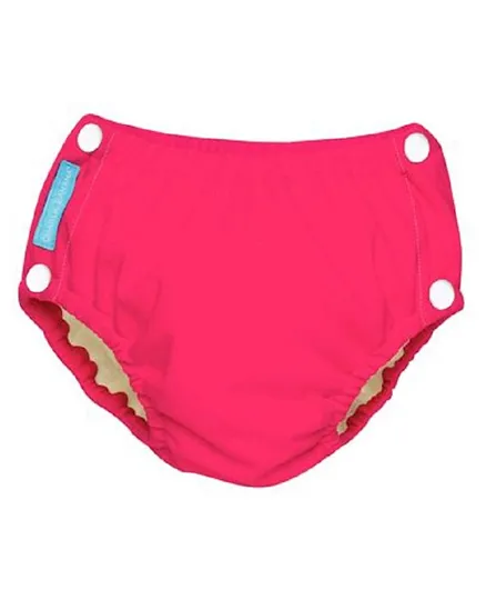 Charlie Banana Reusable Easy Snaps Swim Diaper Fluorescent Medium - Hot Pink