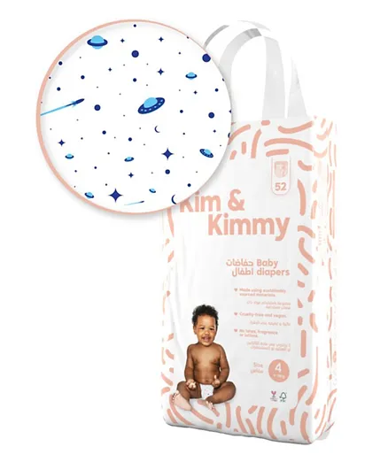 Kim & Kimmy Space Travel Diapers Size 4 - 52 Pieces