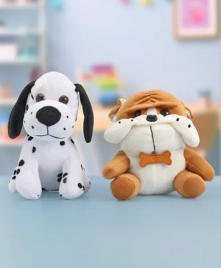 Babyhug Dog Soft Toy Pack of 2 White & Brown - 15 cm