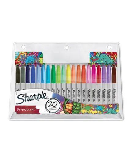 Sharpie Permanent Fine Markers Pack of 20 - Assorted
