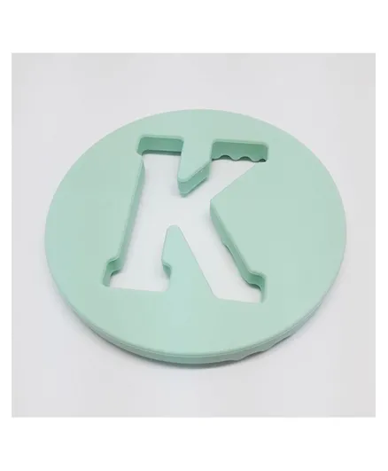 One.Chew.Three - Alphabet Chews Silicone Letter Teething Disc K - Mint