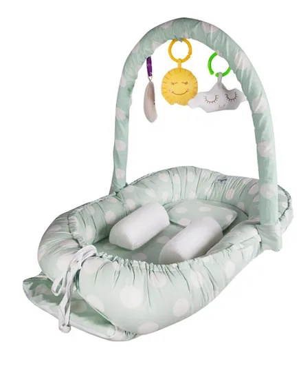 Babyjem Baby Bed with Toys and Edge Protectors Green - Pack of 1