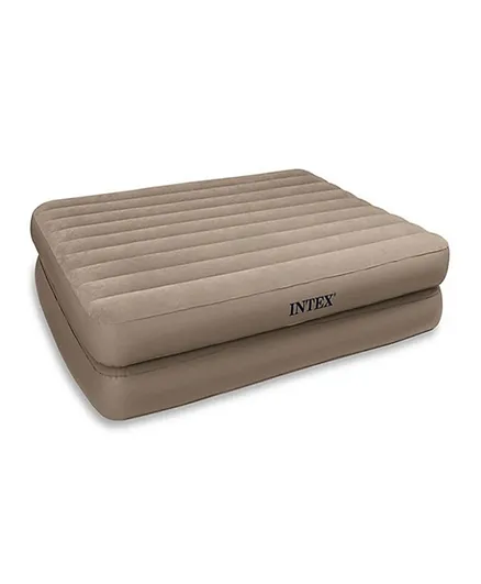 Intex Twin Air Bed With Battery Pump - Brown