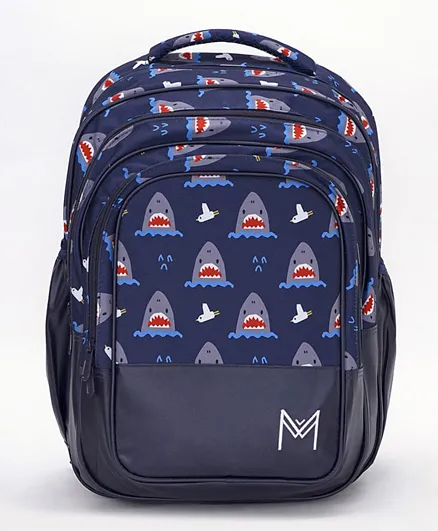 MontiiCo Shark Backpack Blue - 18 Inches