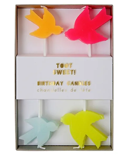 Meri Meri Toot Sweet Bird Candles Pack of 8 Multicolour