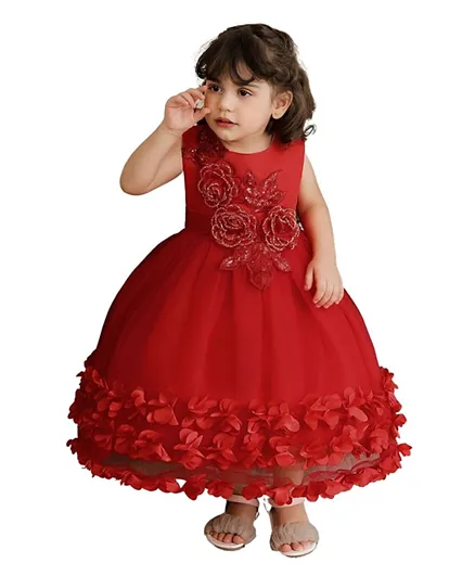 Babyqlo Lace And Sequins Tutu Dress - Red