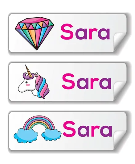 Twinkle Hands Personalized Waterproof Labels Totally Unicorn - 30 Pieces