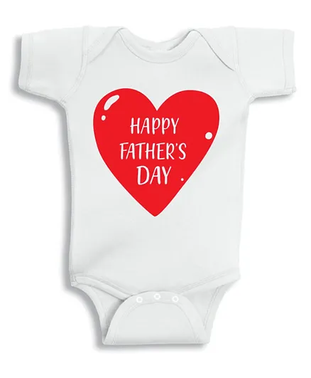 Twinkle Hands Happy Fathers Day  Onesie - White