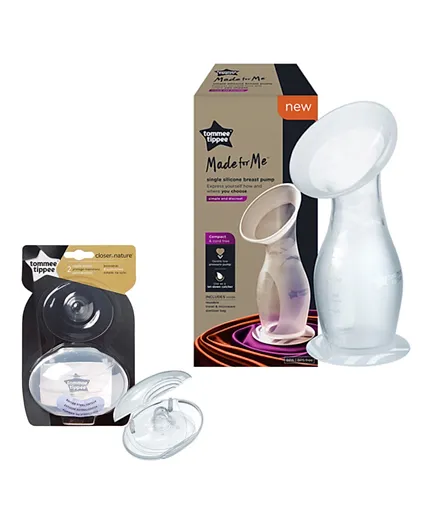 Tommee Tippee Silicone Manual Breast Pump & Let Down Catcher to Express + Nipple Shields with Sterilizer Case