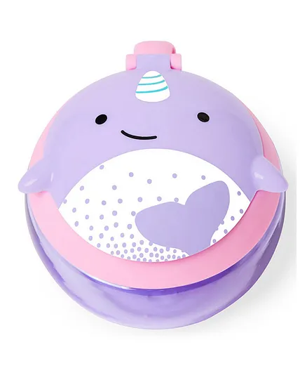 Skip Hop Zoo Narwhal Snack Cup for Kids 12M+, No-Spill with Snap Top Lid & Easy-Grip Handle, Crumb-Free & Portable, 22x30x13cm