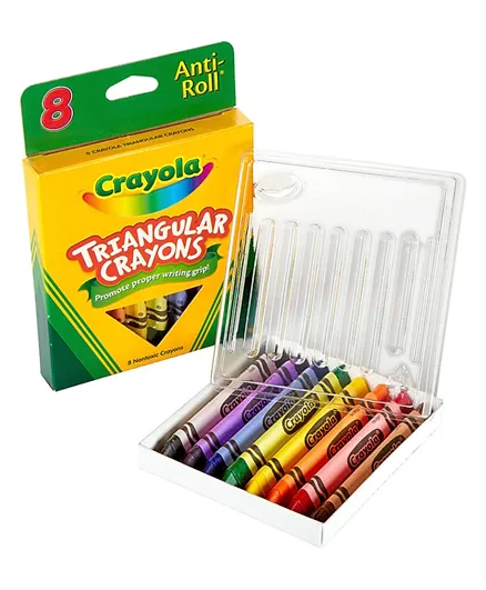 Crayola Anti-Roll Triangular Crayons Multicolor - Pack of 8