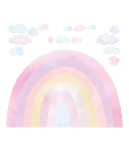 Paper Crew Large Pink Rainbow and Clouds Wall Sticker