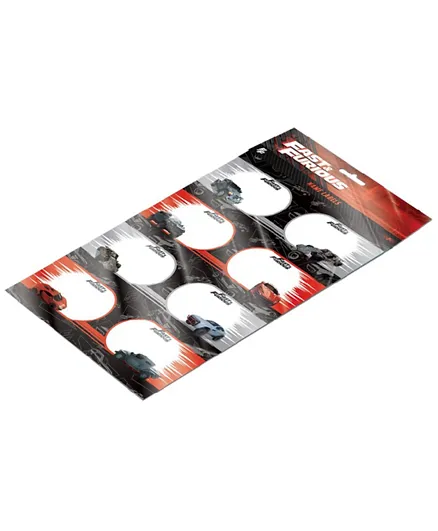 Fast & The Furious Name Label A4 Sheet Pack of 2 - Multi Color