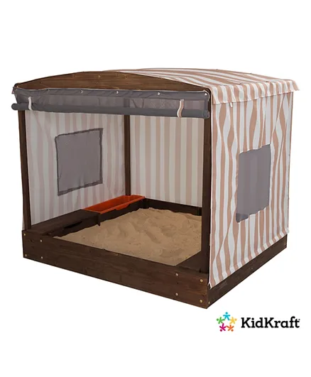 KidKraft Cabana Sandbox - Beige & White Stripes