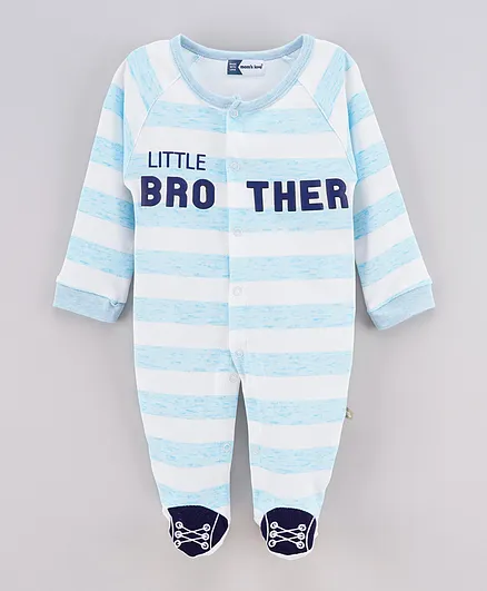 Mom's Love Little Brother Sleepsuit - Sky Blue