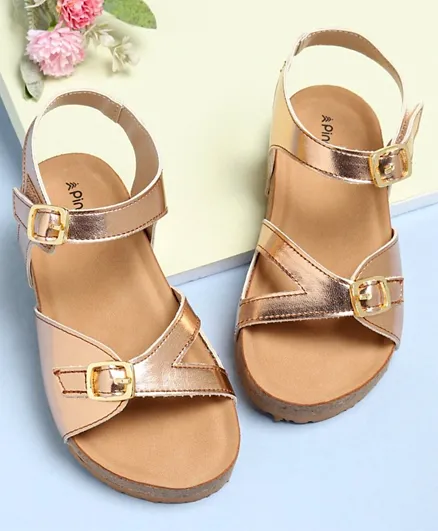 Pine Kids Sandals With Buckle Closure - Rose Gold