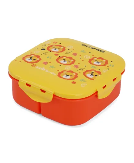 Eazy Kids Square Bento Lunch Box Tiger Yellow - 1100mL