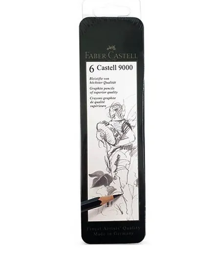 Faber Castell 9000 Graphite Pencil - 6 Pieces
