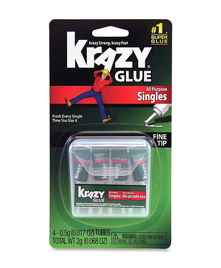 Krazy Glue Instant All Purpose Single Use Tubes - Pack of 4