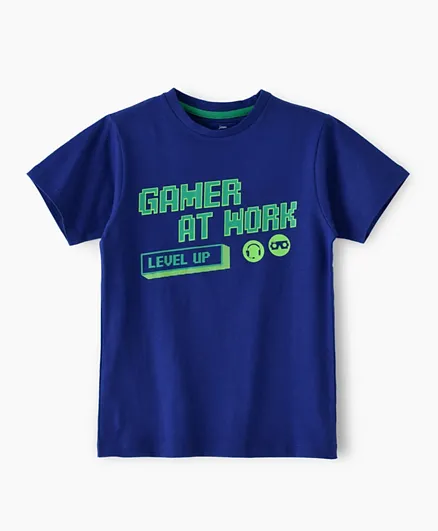 Jam Gamer At Work T-Shirt - Blue