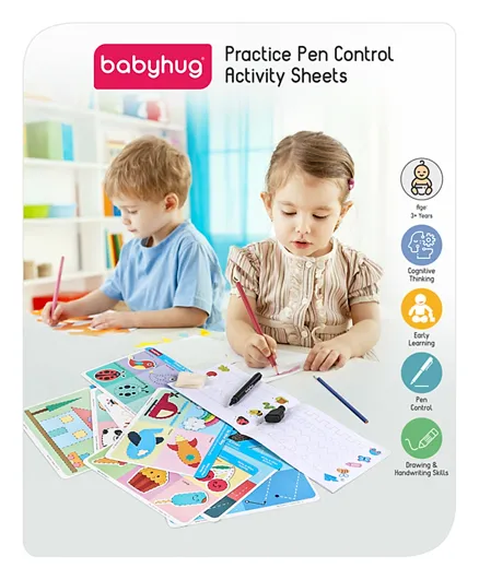 Babyhug Practice Pen Control Activity Sheets - Multicolor
