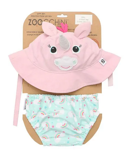 Zoocchini Baby Swim Diaper & Hat Set Small - Unicorn